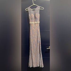 Blue Gray Prom Dress
